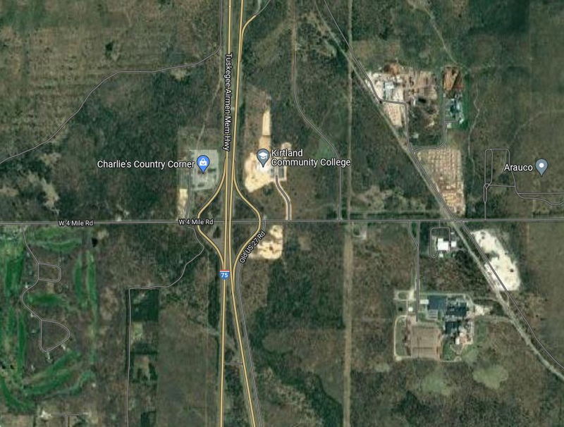 Main Street America Amusement Park (Cancelled) - 2022 Aerial Map - Kirtland College Now On Site (newer photo)